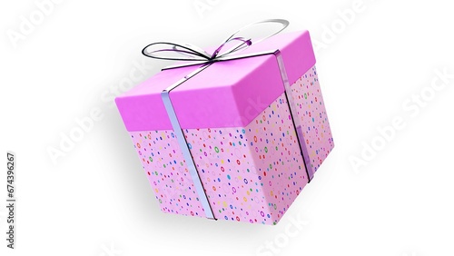 pink gift box with ribbon