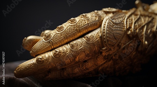A pristine Buddha's Hand fruit in high resolution 8K, capturing its intricate details and texture photo