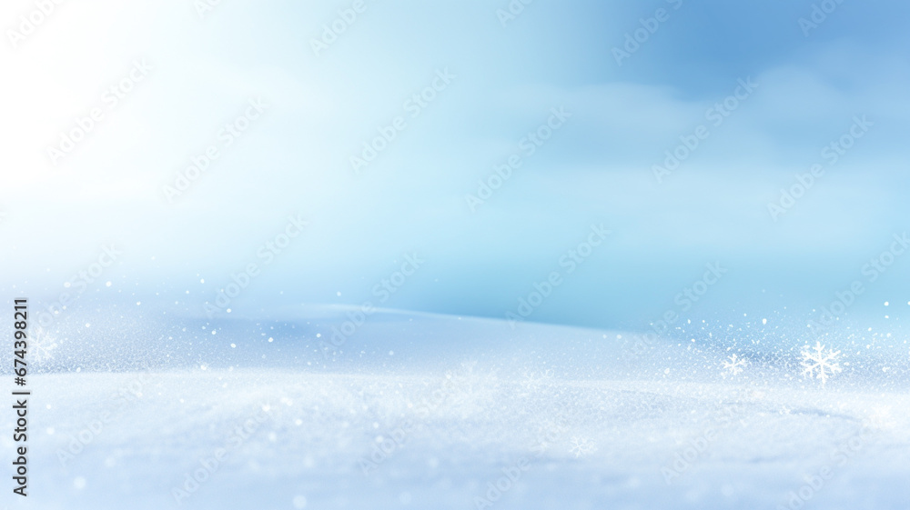 Natural winter snow background, beautifully lit with snowflakes on a blue sky, copy space.
Natural winter snow background, beautifully lit with snowflakes on a blue sky, copy space.