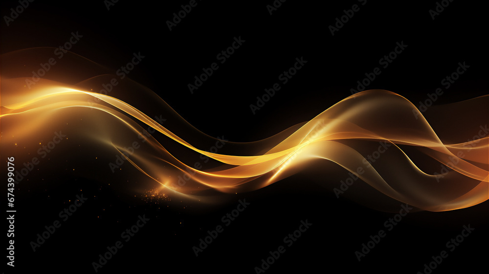 Fototapeta premium minimalist golden light flow on gold background, diagonal flow, spark light, elegant light