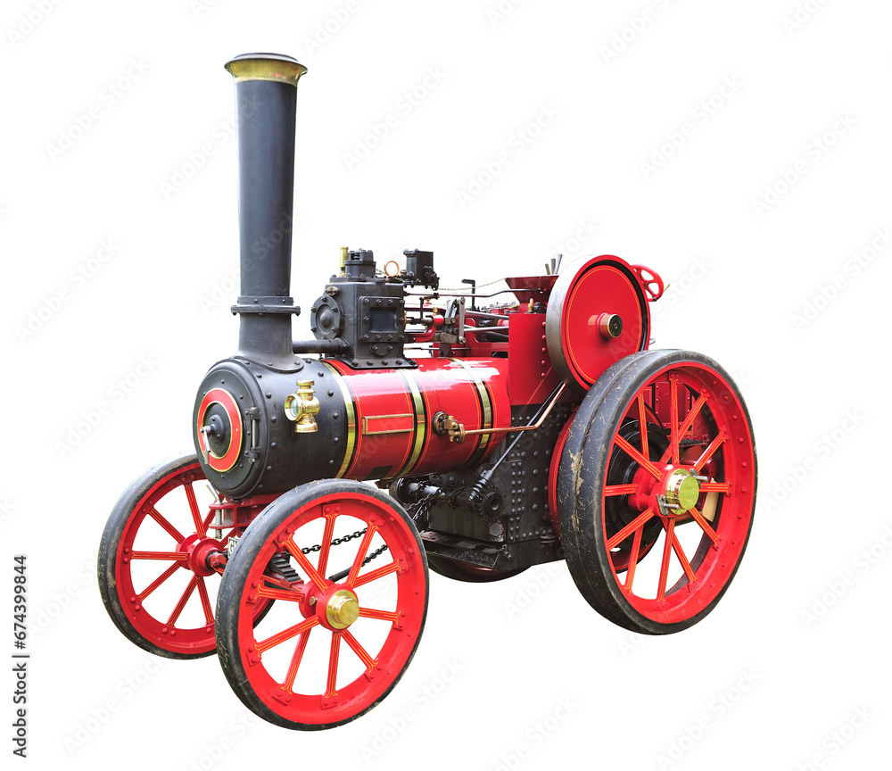 cut out image of Old steam traction engine
