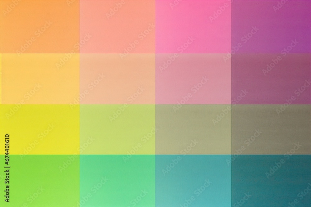 Green, lime, lemon, yellow, orange, coral, peach, pink, lilac, orchid, purple, violet, blue, jade, teal and beige color gradient. Spectrum. Template. Web design. Tiles, rectangle decoration