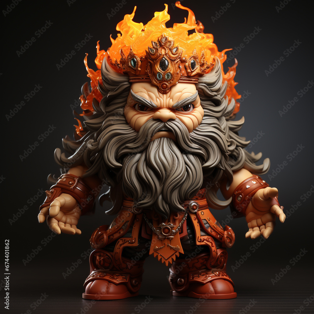 3D cartoon fire god 3D cartoon fire god