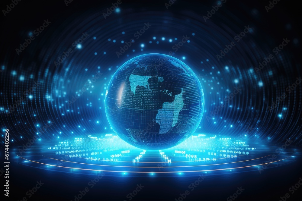 big data concept blue futuristic digital style There is a force of energy attraction in the future world by Generative AI big data concept blue futuristic digital style There is a force of energy attraction in the future world by Generative AI