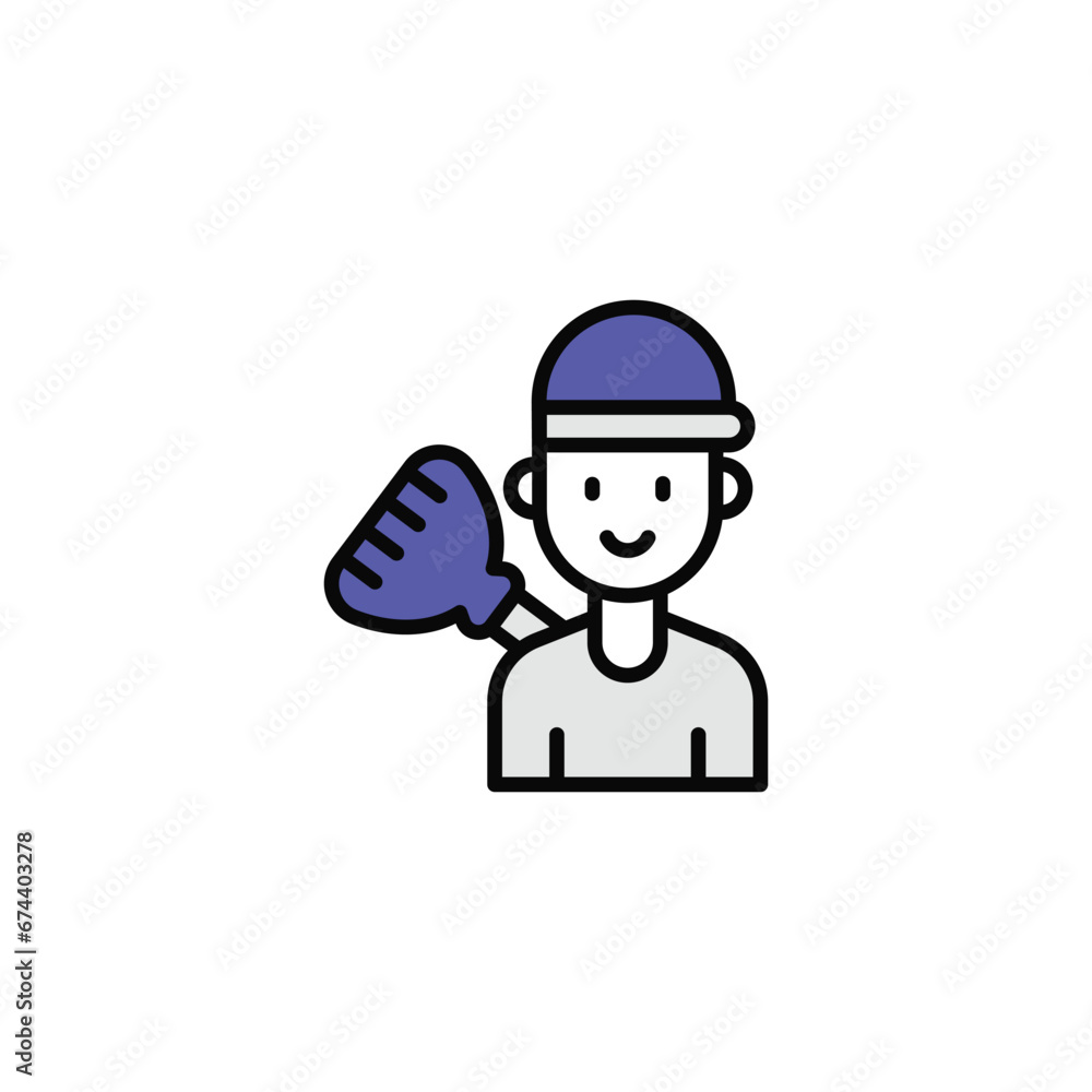 House Keeper icon design with white background stock illustration