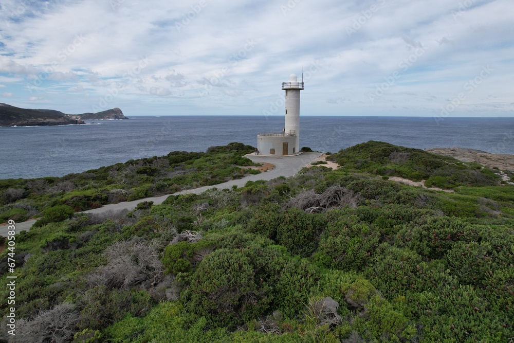 Torndirrup Lighthouse and coastline of Torndirrup National Park, in Western Australia