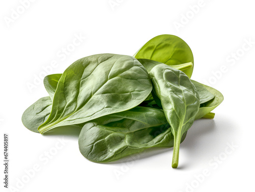 Baby spinach leaves isolated on white background cutout.