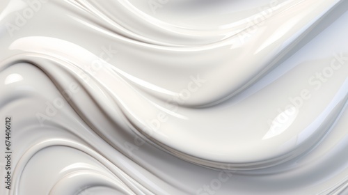 White viscous liquid isolated on solid background. White cosmetic cream. Skin care product for beauty industry