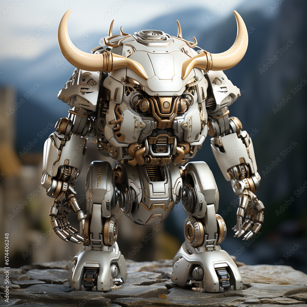 3D cartoon bull robot 3D cartoon bull robot