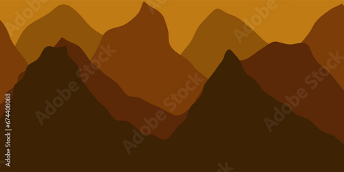 sunset in mountains vector illustration