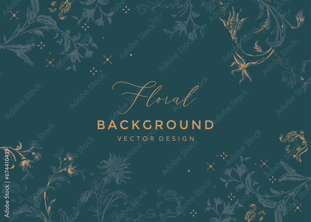 Elegant Floral Frame Vector Background Template