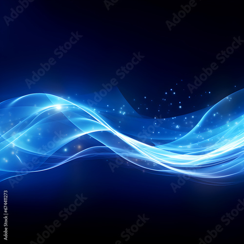 Blue glowing shiny lines effect vector background. Luminous white lines of speed. Light glowing effect. Light trail wave, fire path trace line and incandescence curve twirl.