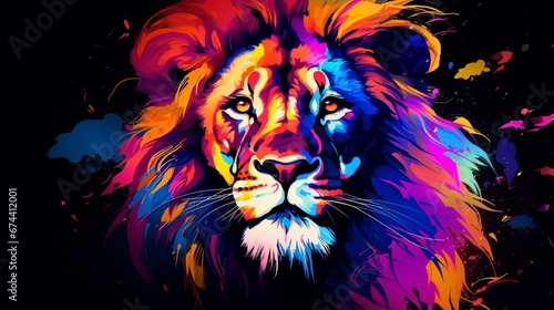 Vibrant and Expressive Assortments  a Burst lion of Colors and Creative Compositions generated by AI tool 