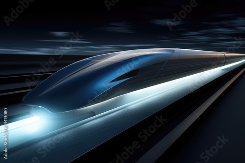 Futuristic High-Speed Bullet Train: Aerodynamic Transport of Tomorrow photo