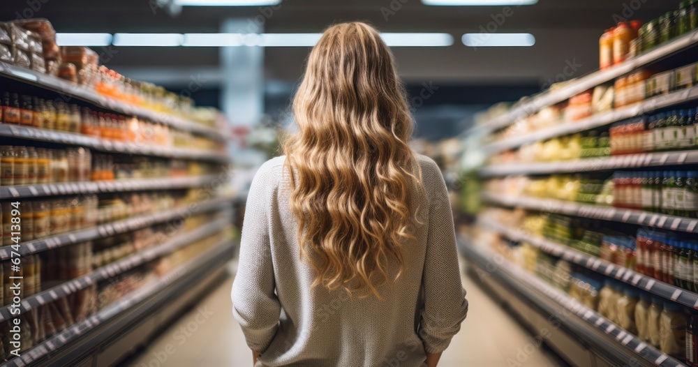 Shopping Elegance. One Woman's Quest for the Finest Groceries. Generative AI