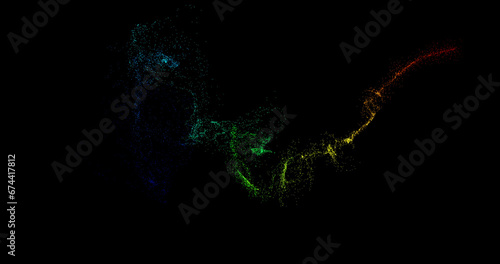 Glittering particle trails for transition or wipe effect.