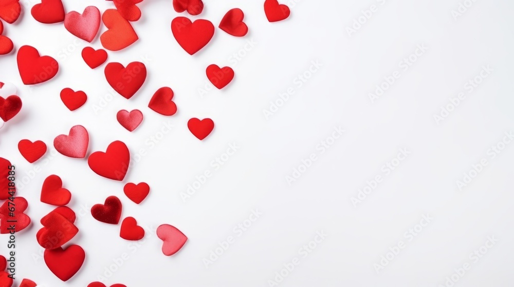 Valentines day flat lay with a hearts and copy space. AI generative Valentines day flat lay with a hearts and copy space. AI generative