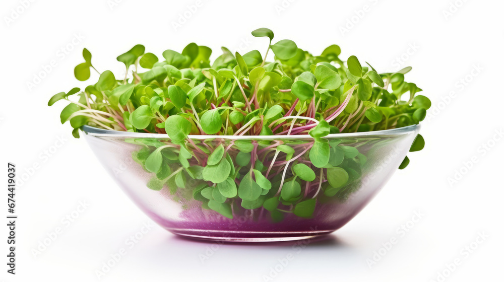 Bowl with microgreens on a transparent background Bowl with microgreens on a transparent background
