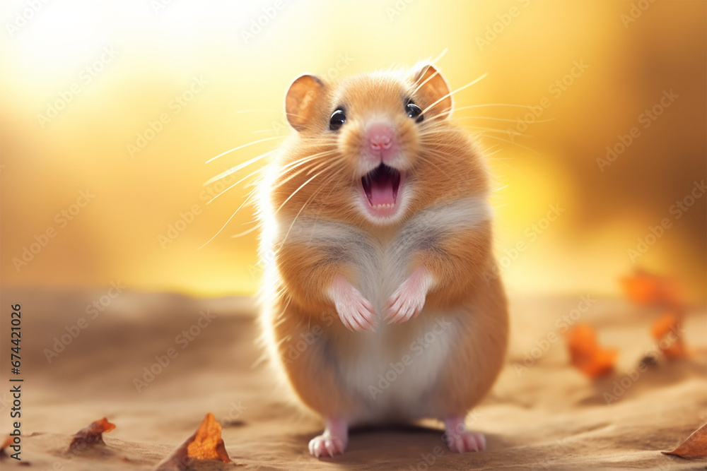 a hamster is laughing