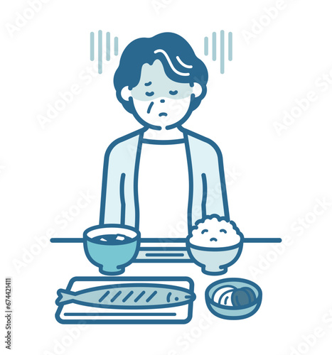 食欲不振の高齢女性