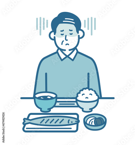 食欲不振の高齢男性
