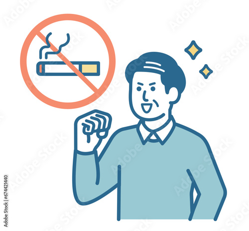 禁煙を決断する男性