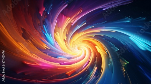 A swirling vortex of vibrant colors and shapes, converging into a mesmerizing focal point.