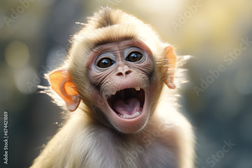 photo of a cute monkey laughing © mursalin 01