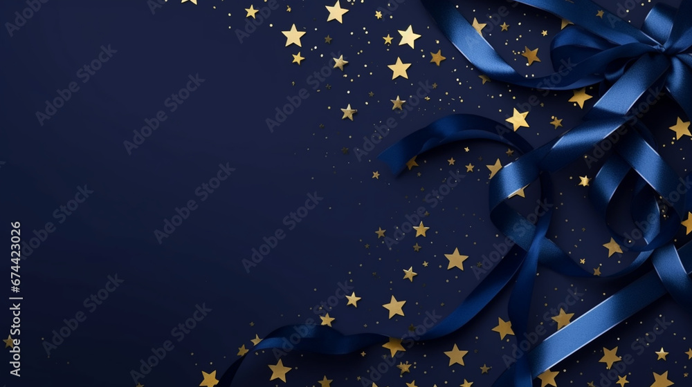 Fototapeta premium stars with light and shadow on a blue background.