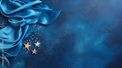 stars with light and shadow on a blue background.