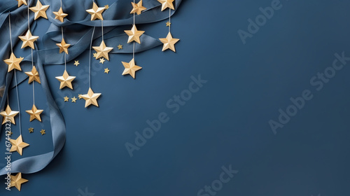 stars with light and shadow on a blue background. © alexkich