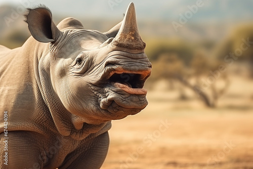 photo of a rhino laughing