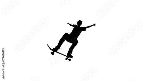 skateboard jump, young guy jumping with a skateboard