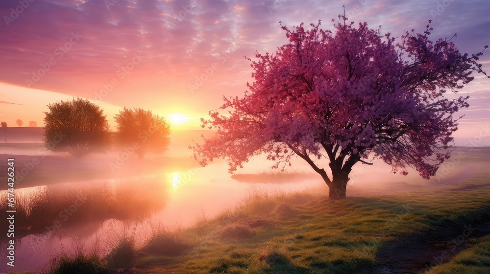 sky spring sunset sunrise landscape illustration travel misty, tree beautiful, morning sun sky spring sunset sunrise landscape sky spring sunset sunrise landscape illustration travel misty, tree beautiful, morning sun sky spring sunset sunrise landscape