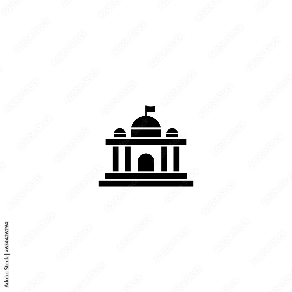 Government building icon for logo isolated on white background