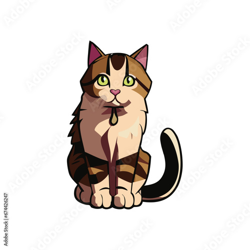 vector little cute cat cartoon character