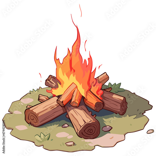 campfire in the woods. Generative AI