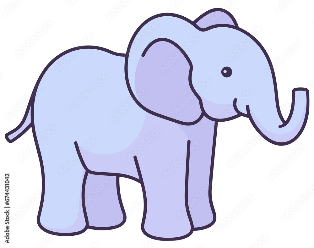 elephant cartoon isolated on white. Generative AI