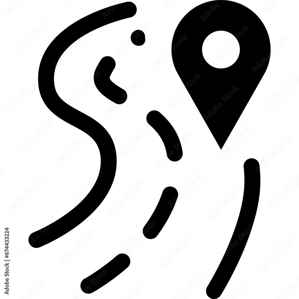 Obraz premium Travel Route. Navigation, Location, Map pointer, Map, GPS. Vector Illustration