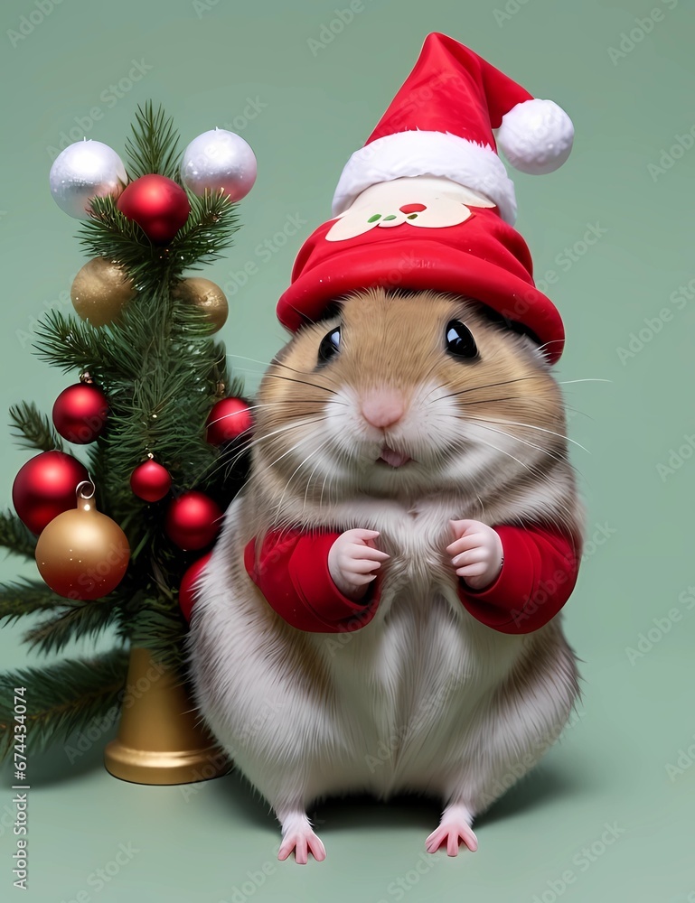 hamster with christmas hat hamster with christmas hat