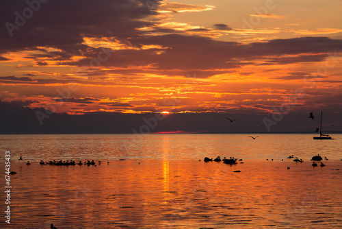 Sunset in sea