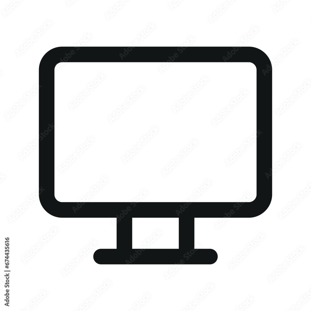 Illustration vector graphic icon of Monitor. Outline Style Icon. Computer And Device Themed Icon. Vector illustration isolated on white background. Perfect for website or application design. Illustration vector graphic icon of Monitor. Outline Style Icon. Computer And Device Themed Icon. Vector illustration isolated on white background. Perfect for website or application design.
