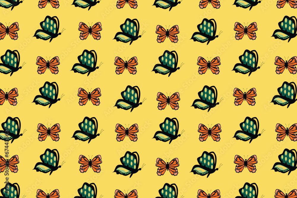 Flying butterflies pattern abstract design background