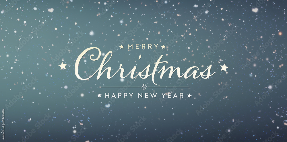 Christmas card with greetings on empty snowy blue background. Merry Xmas. Happy New Year greetings Christmas card with greetings on empty snowy blue background. Merry Xmas. Happy New Year greetings
