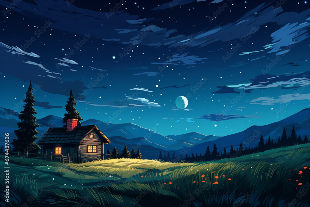 Illustration view of beautiful sky at night