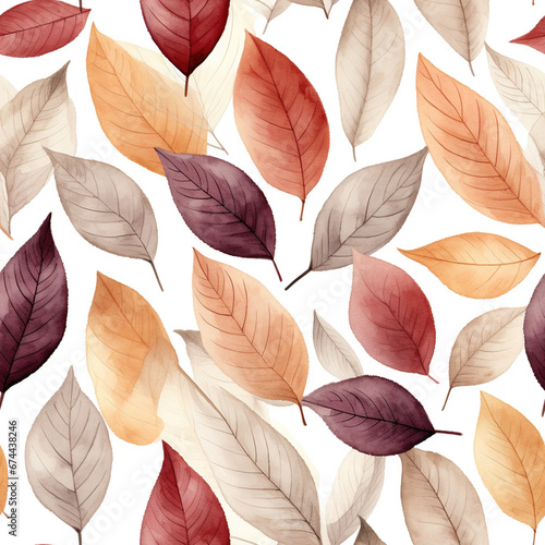Watercolor Fall Winter Leaves