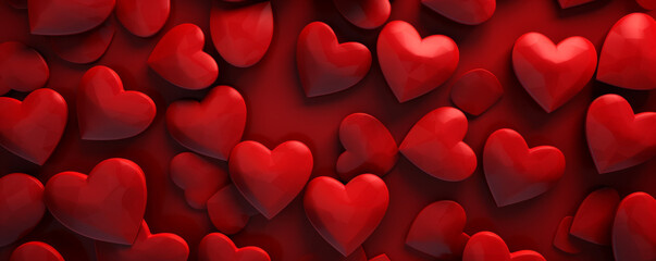 Valentines day background with red heart cut outs