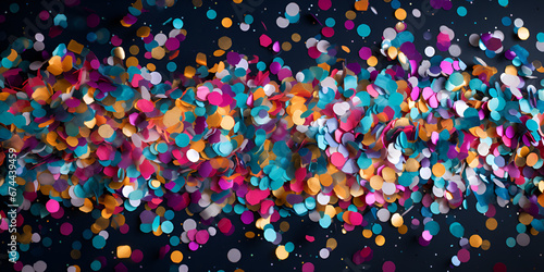 Confetti background Confetti Rain Image A colorful confetti is being released on a black background Movement nigh brillian telectricity Image on dark background Ai Generative