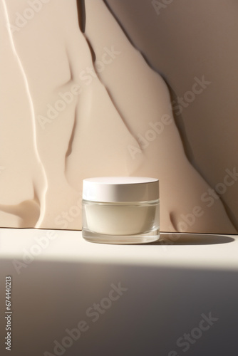 Cosmetic jar glass container with body, face cream