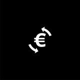 Money exchange icon isolated on black